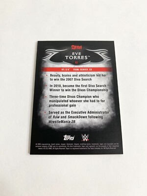 Eve Torres 2015 Topps Undisputed WWE Card # 61 | eBay