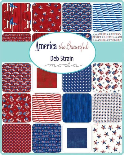 America The Beautiful Jelly Roll Moda Fabrics (40) 2.5 inch strips Deb Strain - Picture 2 of 2