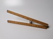 Vintage Rabone Folding Ruler - Wood & Brass Ruler - No.1166