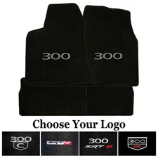 Chrysler 300 Carpet Floor Mats - 4 Piece Set in Ebony - Your Choice of Logo