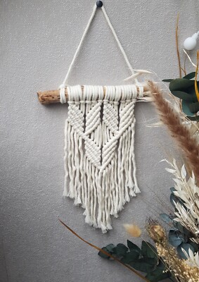 Macramé Wandbehang Makramee Wallhanging weiß 