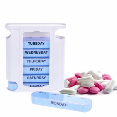 Stack Pill Case Pill Organiser Stacking Tower Large 4 Daily Compartments tabsule Cases ...