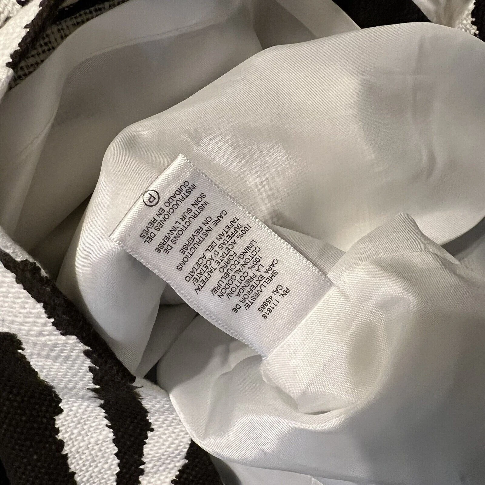 Maglione abito Michael Kors tweed shift taglia 2 ecrù stampa zebrata foderato scollo a V