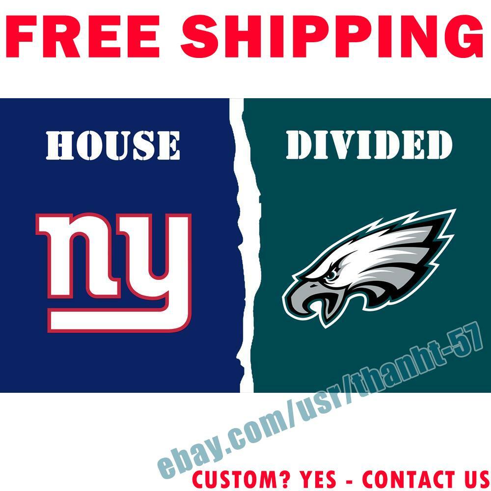 New York Giants vs Philadelphia Eagles House Divided Flag Banner 3x5 ft