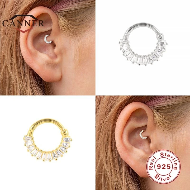 Piercing Cartilage Stud Earring-Charm Small Nose Ring 925 Sterling Silver Earing - image 3 of 4