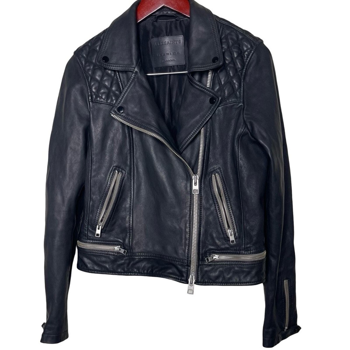All Saints - ALLSAINTS オールセインツ レザージャケット Conroy All saints Conroy Distressed Leather Biker Jacket sz S | eBay