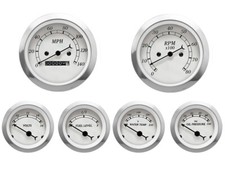 Motor Meter Racing Classic White 6 Gauge Set Mechanical Speedometer Mph F Psi Motor Meter Racing Classic White 6 Gauge Set Mechanical Speedometer Mph F Psi