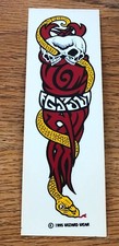 Vintage 1990s Grateful Dead Sticker Decal - Wizard Skeleton Skull NOS Unused