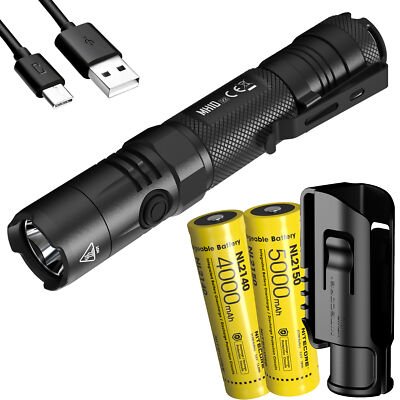 Nitecore MH10 v2 1200 Lumen USB-C Rechargeable Flashlight, 2x Battery, Holster