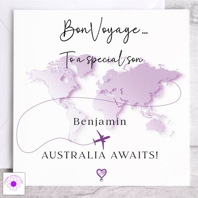 Personalised Name Emigrating Card Moving To Singapore Moving Abroad Card Leaving Card Moving Card Good Luck Bon Voyage Asia - UK