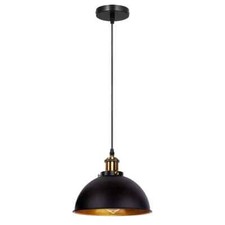 Black Metal Shade Ceiling Pendant Light Vintage Industrial Retro E27 Lamp
