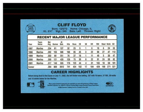 CLIFF FLOYD YOU PICK HUGE FAN COLLECTION .99 UNLIMITED SHIPPING HIGH GRADE CARDS - Picture 203 of 295