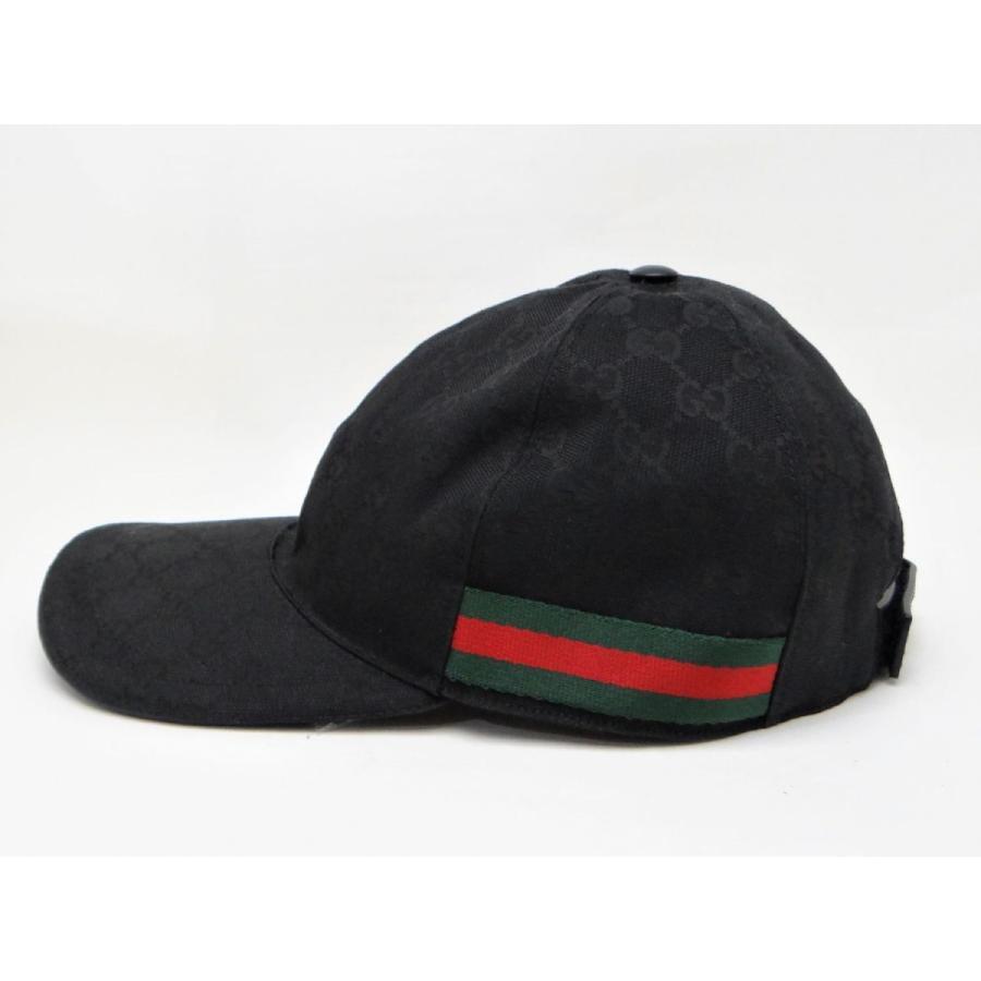 GUCCI GGパターンキャップ 黒 GUCCI（グッチ）ブラック GGパターン メッシュキャップユニセックス