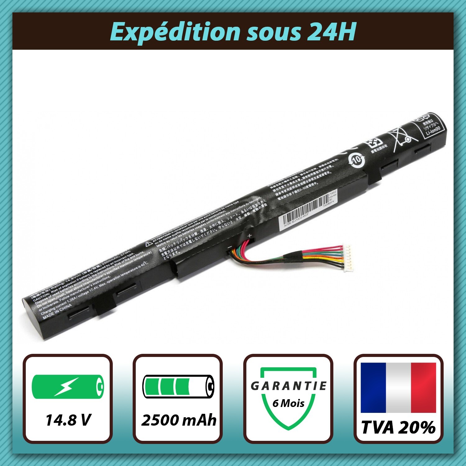 Batterie Acer Aspire E5-573TG haute autonomie 14.8V 2500mAh