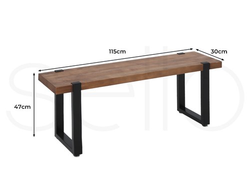 Levede 2x Dining Bench Chairs Wooden Seat Kitchen Outdoor Garden Patio 115CM - Picture 8 of 9