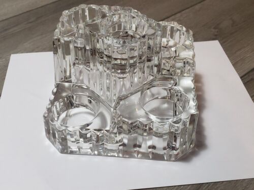 PartyLite Clear Ice Crystal Castle 5 Tier Votive Candle Holder Glass Ships Free! - Picture 1 of 10
