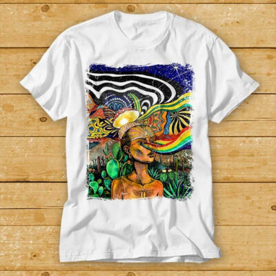 Psychedelic Art Acid Style Mushroom Trippy Mystical Hallucinogenic T-Shirt 1942