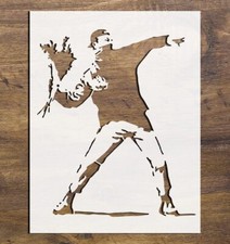 Rage Bouquet Graffiti Stencil - Reusable Mylar for Walls, T-Shirts 11x8.5 inches