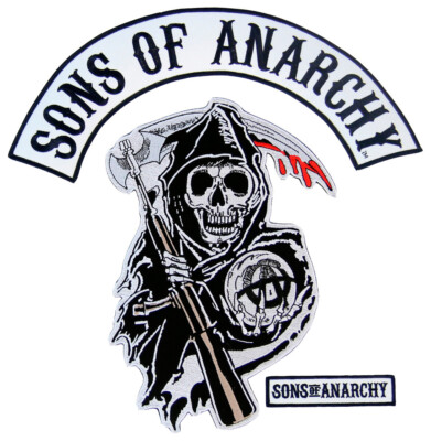 Sons of Anarchy Arched Reaper Logo Patch Set Motorcycle Badge for Halloween