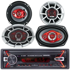 Audiotek Digital Media Receiver Bluetooth AM Car Stereo + 4x Speakers 6" + 6X9