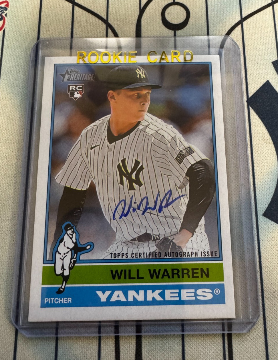 Will Warren RC 2025 Topps Heritage ⚾ Real One AUTO ROA-WW Yankees AUTOGRAPH 🔥