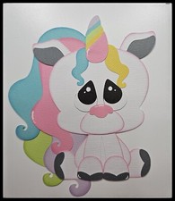 Cute Unicorn Handmade Paper Piecing Embellishment for Cards Pages PCC