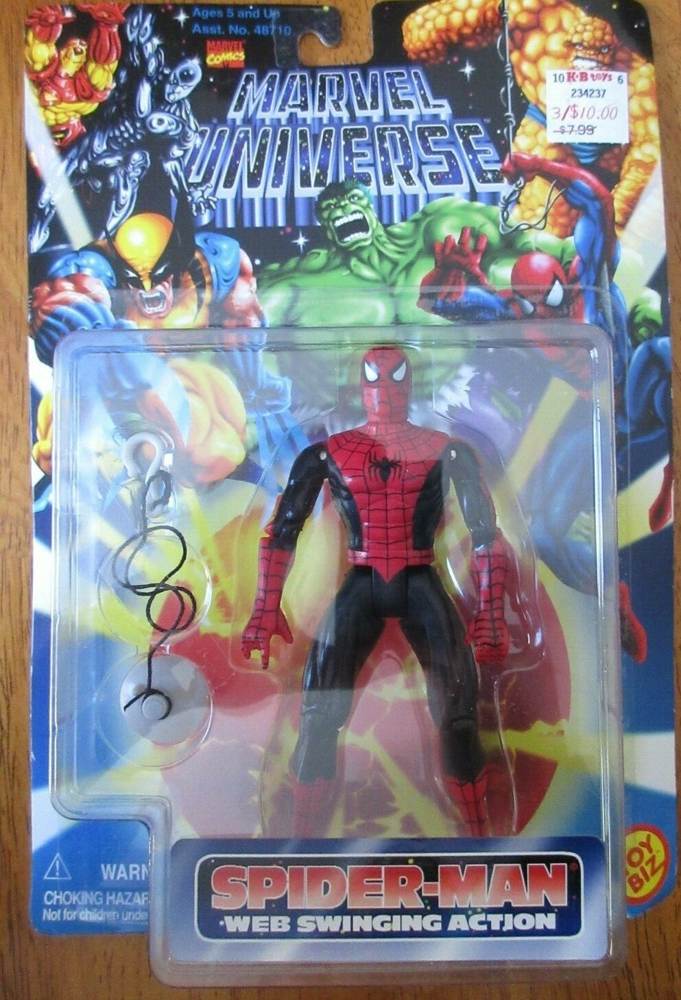 1996 Spider-Man w/ Web Swinging Action Universe Toy Biz Action Figure