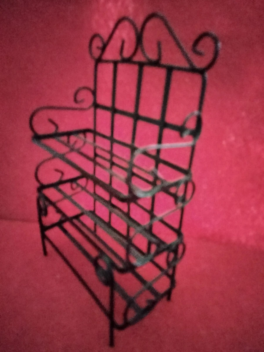 Dollhouse Black Metal Bakers Rack New Vintage
