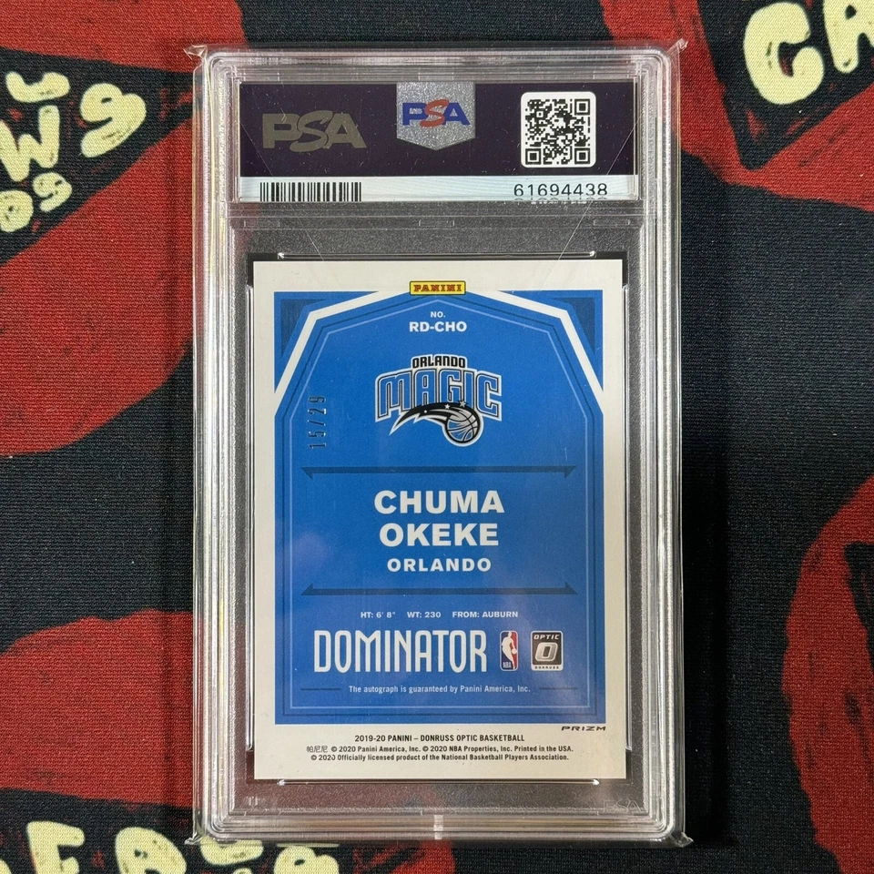 Chuma Okeke 2019-20 Panini Donruss Optic/29 Auto Rookie FOTL RC PSA 10 #CHO Foto 2 de 3