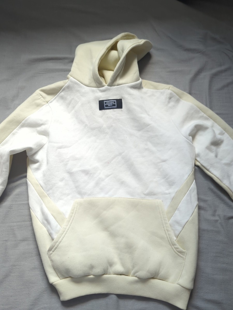 Boohoo Man White/Cream Hoodie With Snood Size S UK
