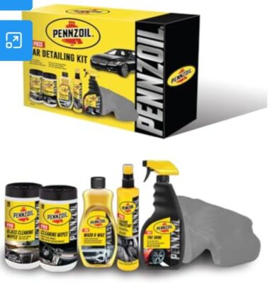 Black+Decker Pennzoil 6-Piece Car Detailing Kit: Complete Auto Care Set for a Sh