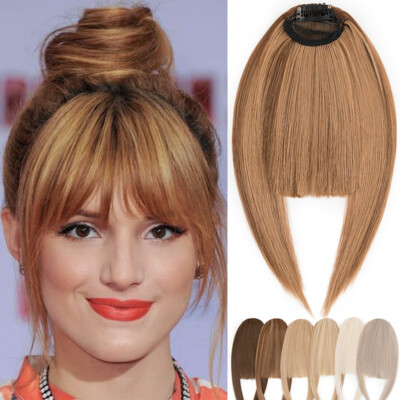 French Thick Bangs Fringe Hairpiece Clips in 100% As Real Human Hair Extensions