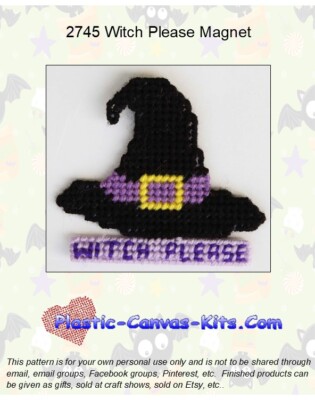 Witch Please Magnet-Plastic Canvas Pattern or Kit