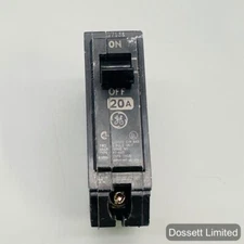 Used- GE 20 Amp Circuit Breaker Single Pole Type E 11592 RT 660 THQB