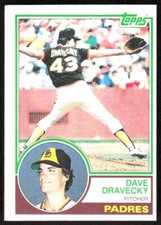 1983 1942B Topps Dave Dravecky Rookie San Diego Padres #384