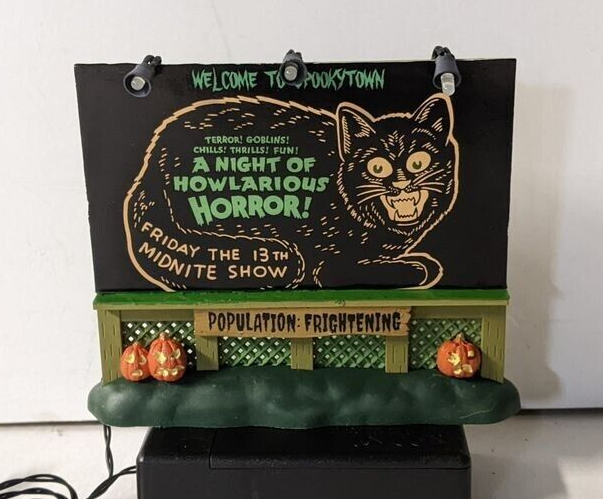 Lemax Spooky Town Custom Lighted Billboard - Howlarious Halloween Horror Display  