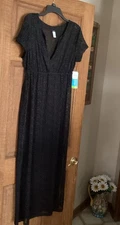 Tropical Escape Swim Cover-Up Beach Pool Maxi Dress Black Shear Size Small NWT