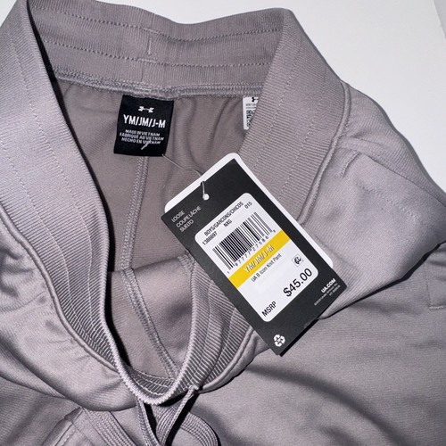 NWT Under Armour Boys Loose Icon Knit Pant Gray Size M - Picture 4 of 4