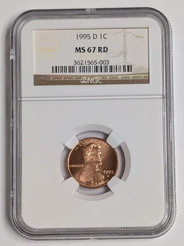 1995 D Lincoln Memorial Cent 1c ~ NGC MS67 RD ~ High Grade Gem Lincoln Penny
