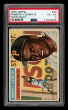1956 Topps Set-Break # 33 Roberto Clemente White Back PSA 4 VG-EX