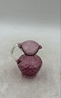 Cranberry Clear Glass Handled Glossy Finish Round Shaped Serving Pitcher — photo 2
