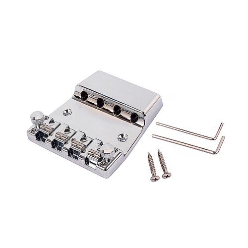 Quality Alloy Chrome Square Shape Bass Bridge for 4 String Rickenbacker Guitar F - Picture 2 of 7