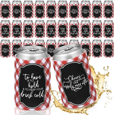 50 Wedding BBQ Can Cooler Sleeves - Party Favors for Guests and Celebrations