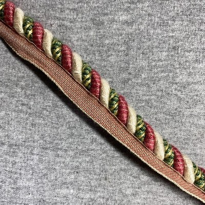 Upholstery Trim Twisted Lip Cord 1/2''Multicolor Red Green Cream Piping Rope 1 yd