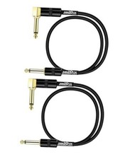 12 Inch Guitar Patch Cable 2 Pack Performance 12in-2Pack Black Straight-Angled