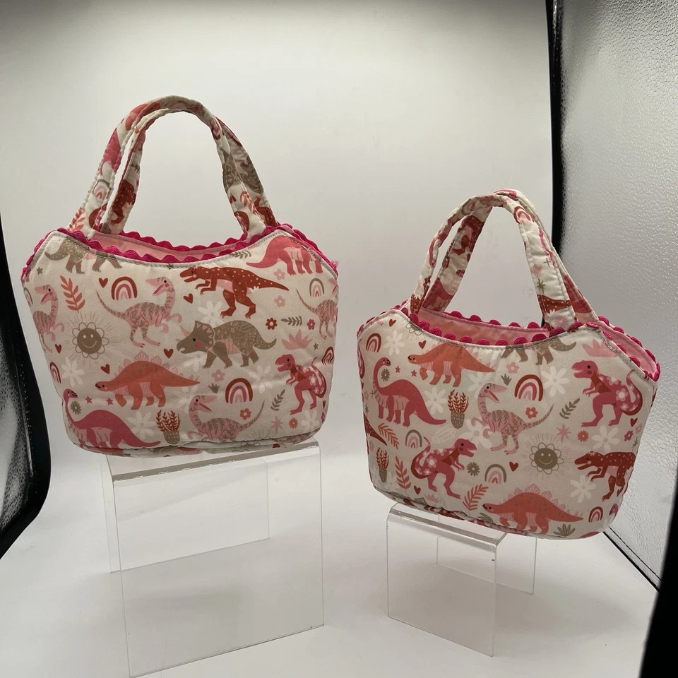 Lot Of 2 Sassy Pet Saks By Douglas Kids Accessory Small Pink Dinosaur Tote Purse - Image 3 of 4