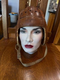 5468 Stall and Dean M antique leather football helmet Spears