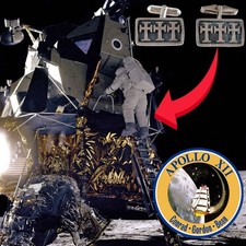 APOLLO 12 * LUNAR SURFACE FLOWN Cross Cufflinks * ALAN BEAN * MOON Autograph COA