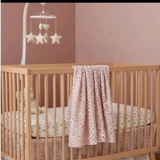 Pottery Barn Kids Rose Gold Metallic Copper Leopard Print Muslin Swaddle Blanket
