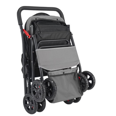  Animal Buggy, Supports up to 44 lbs, Collapsible Canine Cart, Quad-Wheel Feline